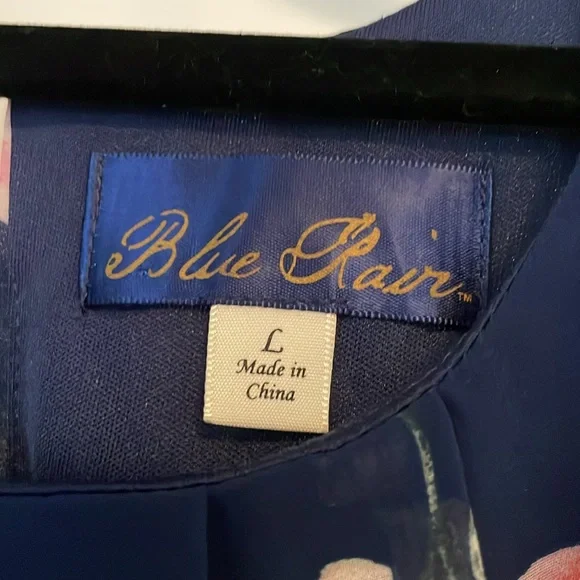 NWOT! Francesca's Blue Rain Floral Navy Blue Dress - Picture 4 of 4